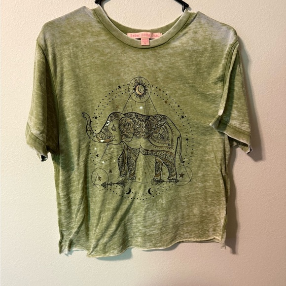 Rebellious One Green Short Sleeve Tee Casual Style - Picture 1 of 4